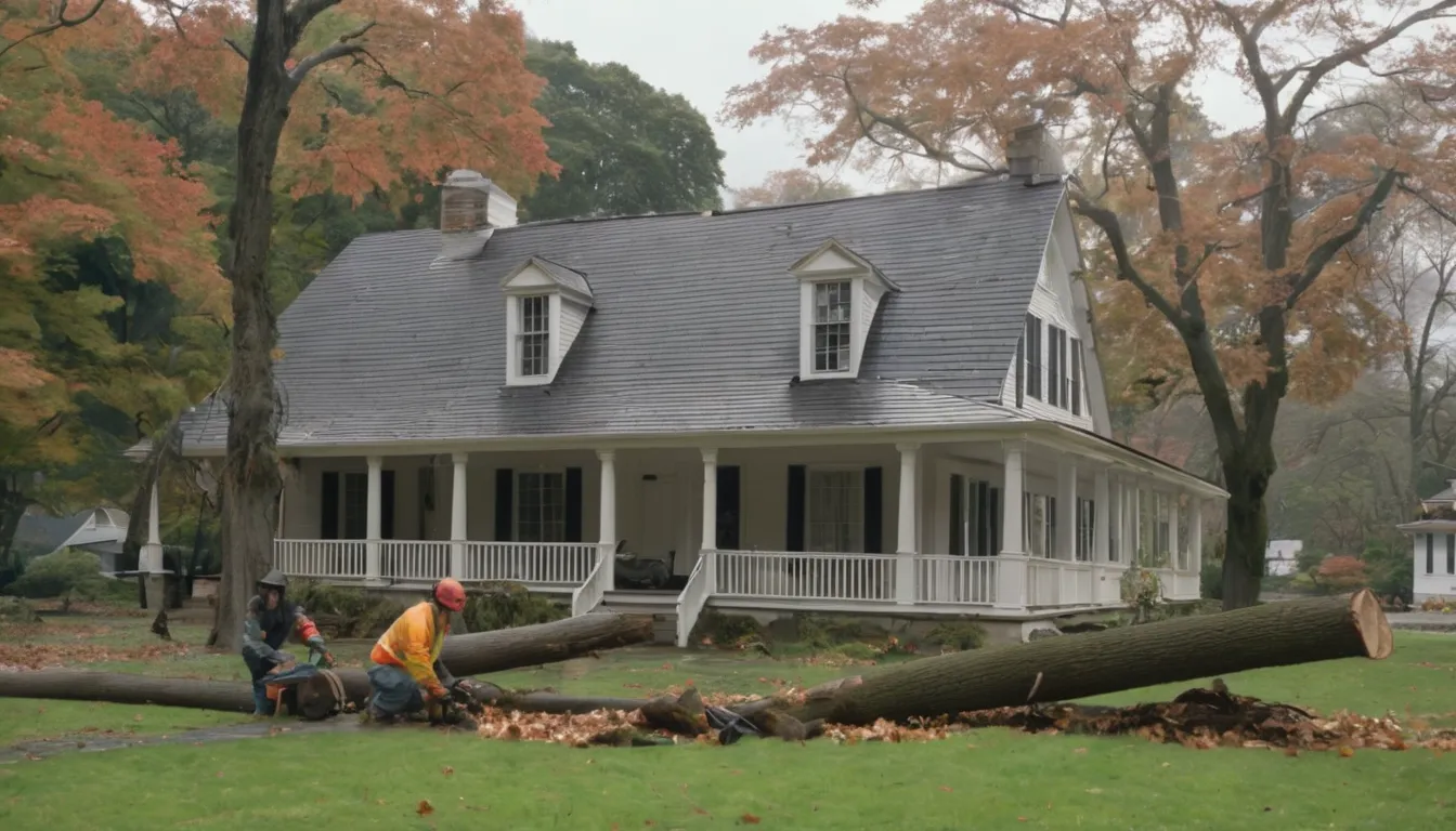 Fallen tree being safely cut into sections by a provider in the Covington area